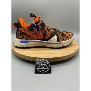 Nike Sneaker Shoes Mens Size 8.5 Orange Camo Basketball Lace Up Low Top
